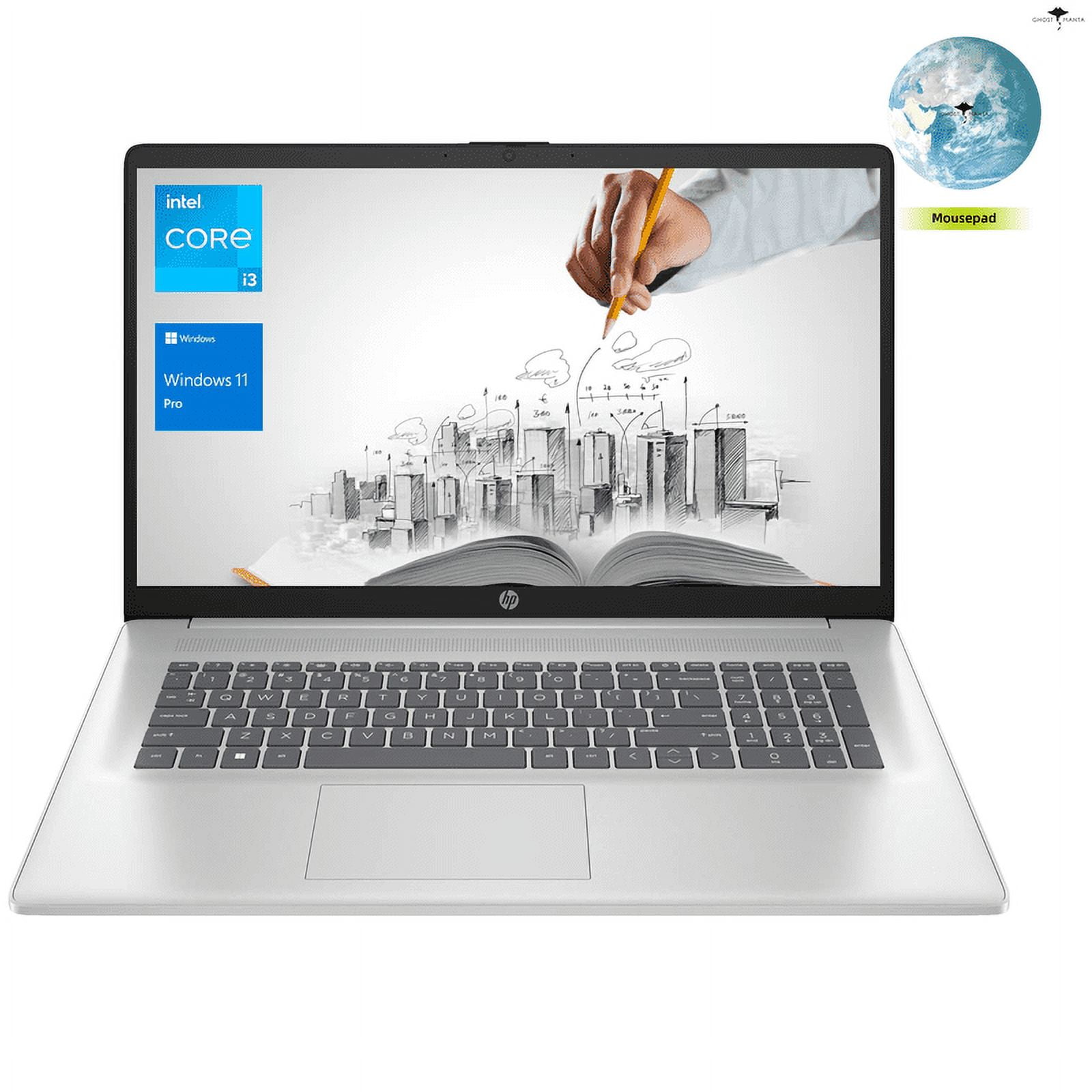 HP Newest Business Laptop, 17.3" FHD, Intel Core i3-1125G4, 32GB RAM, 2TB SSD, HDMI, Webcam, Wi-Fi 6, Windows 11 Home, Mouse Pad, Silver