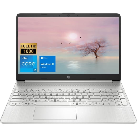 HP Newest Notebook Laptop, 15.6" Full HD Display, Intel Core i5-1135G7 Processor, 32GB DDR4 RAM, 512GB PCIe SSD, Webcam, Fingerprint Reader, HDMI, Bluetooth, Wi-Fi 5, Windows 11 Home, Silver