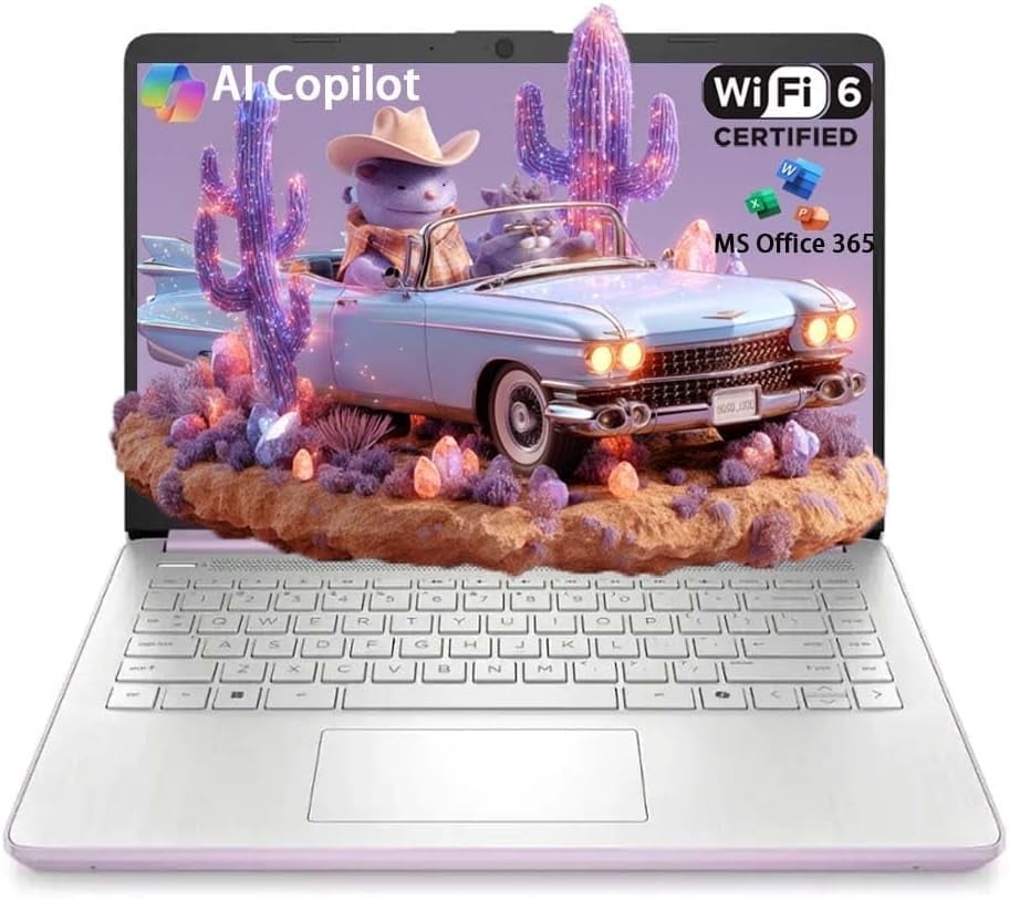 HP Newest Student Business Laptop, Intel N150 CPU(Beats N4120), 14 Inch LED, 4 GB RAM, 128 GB UFS, Wi-Fi 6, Windows 11 Home, Honey Lavender