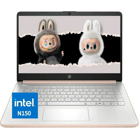 HP Newest Student Business Laptop, Intel N150 CPU(Beats N4120) ,14 Inch LED ,8GB RAM 128GB UFS,Wi-Fi 6, Pale Rose Gold