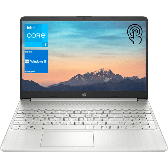 HP Notebook Laptop, 15.6" HD Touchscreen, Intel Core i3-1115G4, 16GB RAM, 1TB PCIe SSD, Webcam, Type-C, HDMI, SD Card Reader, Wi-Fi, Windows 11 Home, Silver