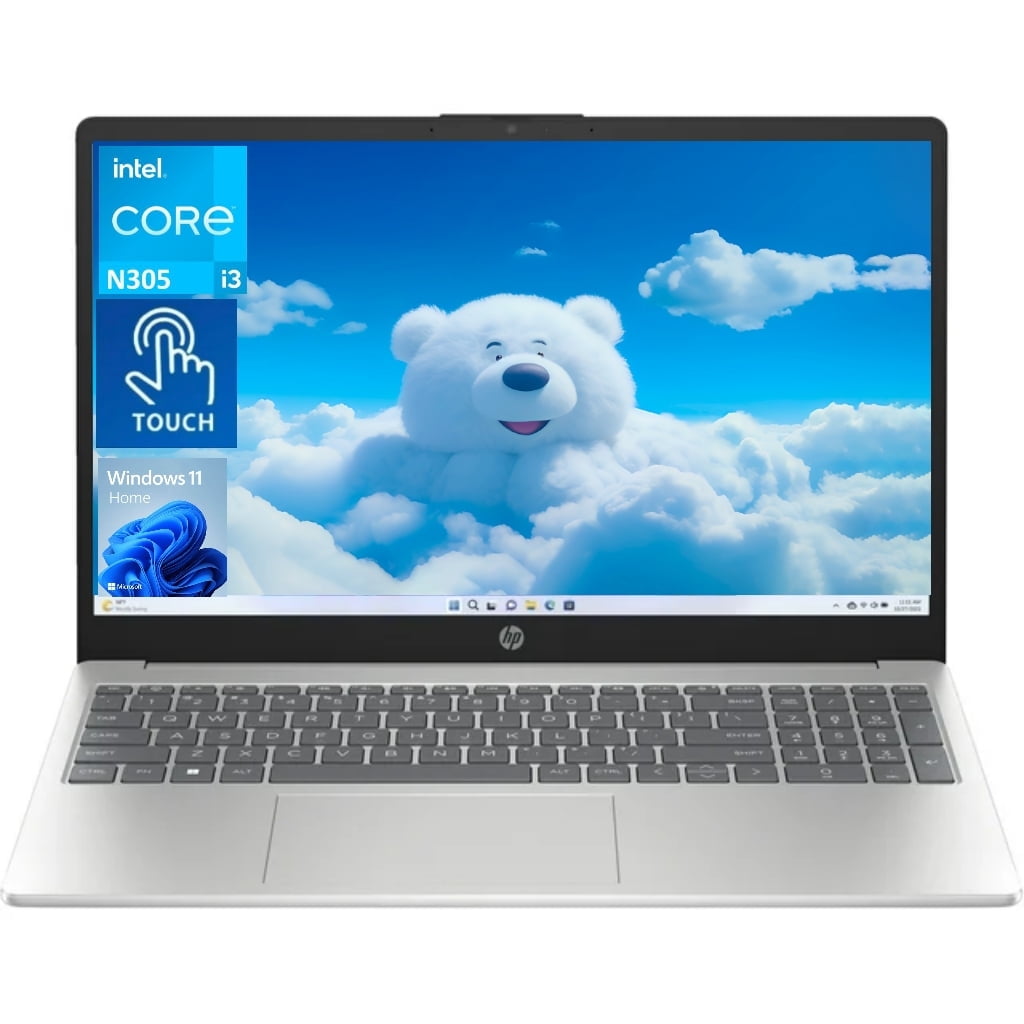 HP Notebook Laptop for Business Student, 15.6" HD Touchscreen, Intel Core i3-N305 (Beat i3-1115G4), 16GB RAM,1TB SSD, Webcam, HDMI, Wi-Fi 6, Windows 11 Home, Silver