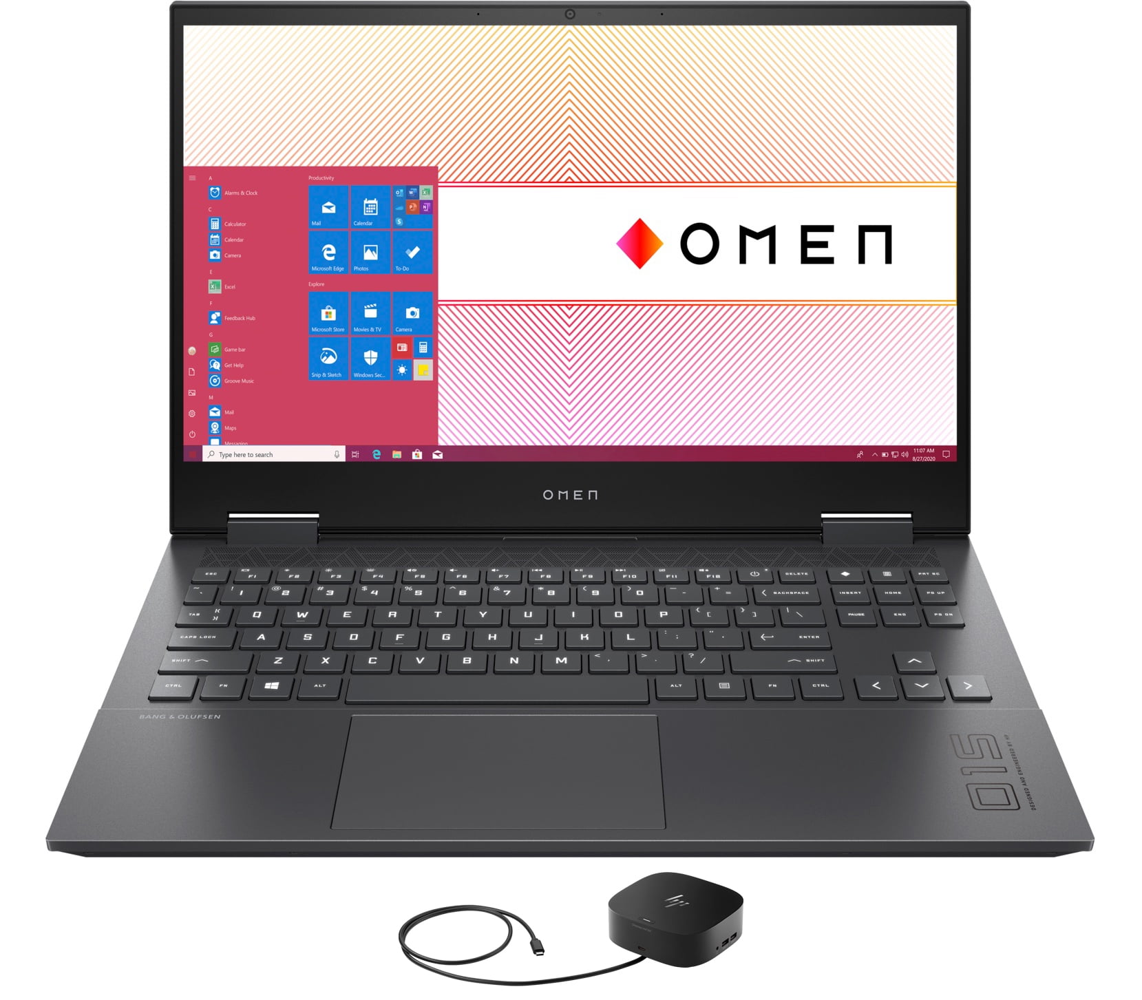 HP OMEN 15z-en100 Gaming/Entertainment Laptop (AMD Ryzen 9 5900HX 8-Core, 15.6in 144Hz Full HD (1920x1080), NVIDIA GeForce RTX 3070, Win 10 Pro) with G2 Universal Dock
