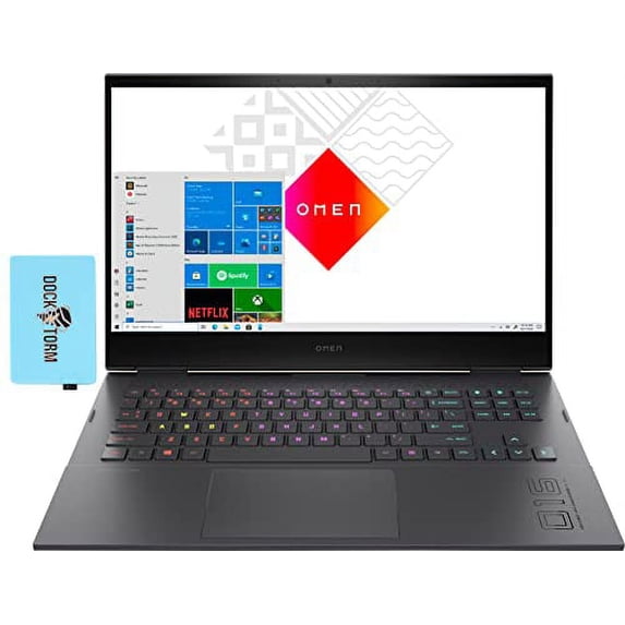 HP OMEN 16.1" 144Hz FHD IPS Gaming Laptop (AMD Ryzen 7 5800H 8-Core 3.2GHz, 64GB RAM, 2TB PCIe SSD, GeForce RTX 3050 Ti 4GB, RGB KYB, WiFi 6, BT 5.2, RJ-45, HD Webcam, Win11P) w/Dockztorm Dock