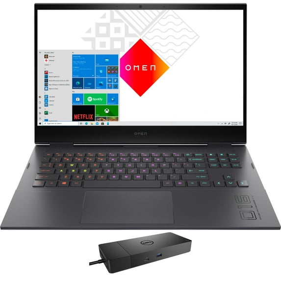 HP OMEN 16 Gaming/Entertainment Laptop (AMD Ryzen 7 5800H 8-Core, 16.1in 144Hz Full HD (1920x1080), NVIDIA GeForce RTX 3050 Ti, 16GB RAM, Win 10 Pro) with WD19S 180W Dock