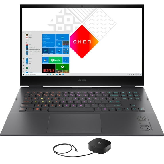 HP OMEN 16 Gaming/Entertainment Laptop (AMD Ryzen 7 5800H 8-Core, 16.1in 144Hz Full HD (1920x1080), NVIDIA GeForce RTX 3050 Ti, 32GB RAM, Win 11 Pro) with G2 Universal Dock