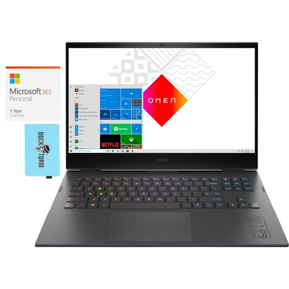HP OMEN 16 Gaming & Entertainment Laptop (AMD Ryzen 7 5800H 8-Core, 16GB RAM, 512GB m.2 SATA SSD, 16.1" Full HD (1920x1080), Win 11 Home) with Microsoft 365 Personal , Hub