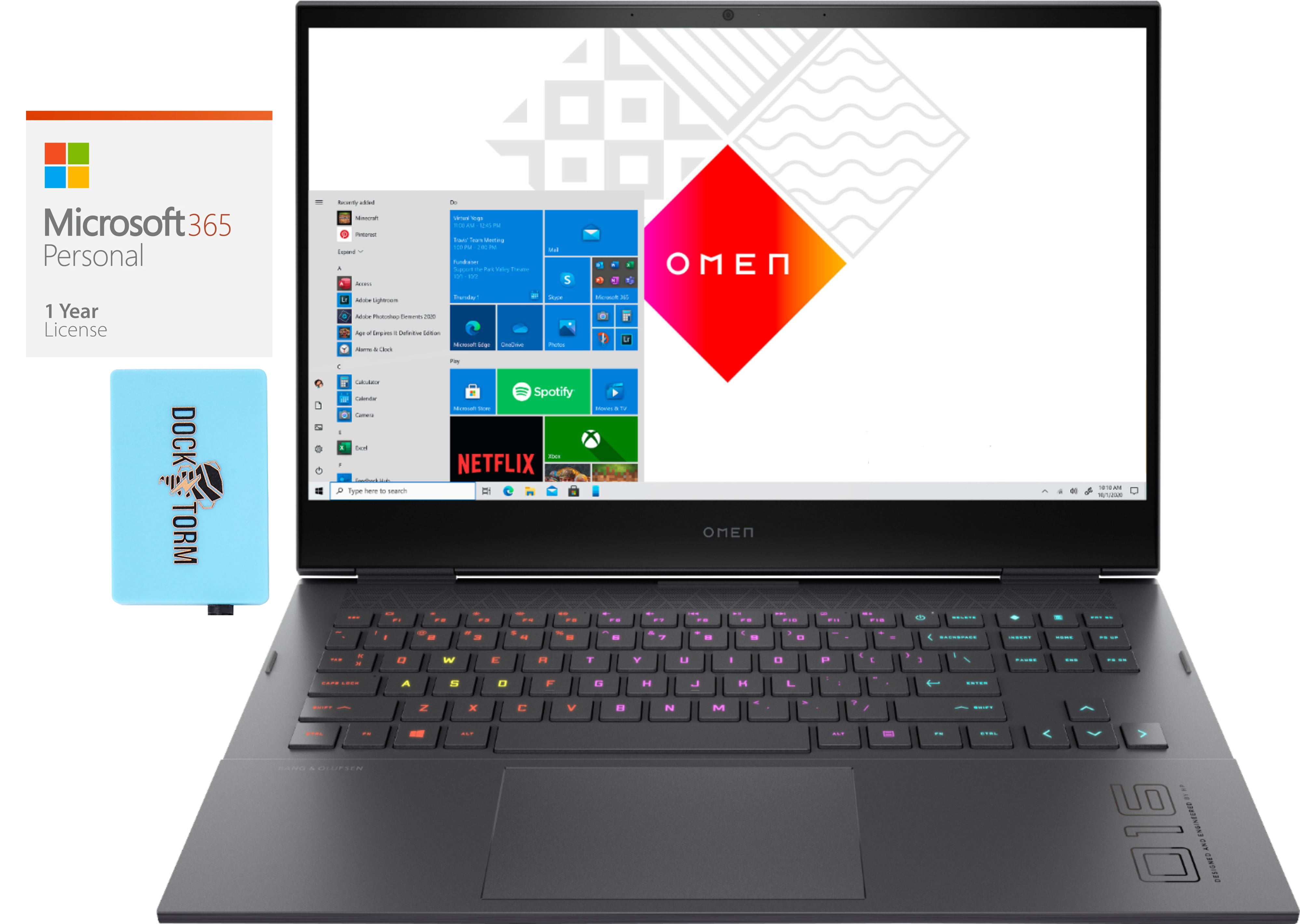 HP OMEN 16  Gaming & Entertainment Laptop (AMD Ryzen 7 5800H 8-Core, 32GB RAM, 2x512GB PCIe SSD (1TB), 16.1" Full HD (1920x1080), Win 11 Pro) with Microsoft 365 Personal , Hub