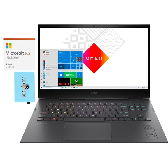 HP OMEN 16 Gaming & Entertainment Laptop (AMD Ryzen 7 5800H 8-Core, 32GB RAM, 512GB m.2 SATA SSD, GeForce RTX 3050 Ti, Win 11 Home) with MS 365 Personal, Hub