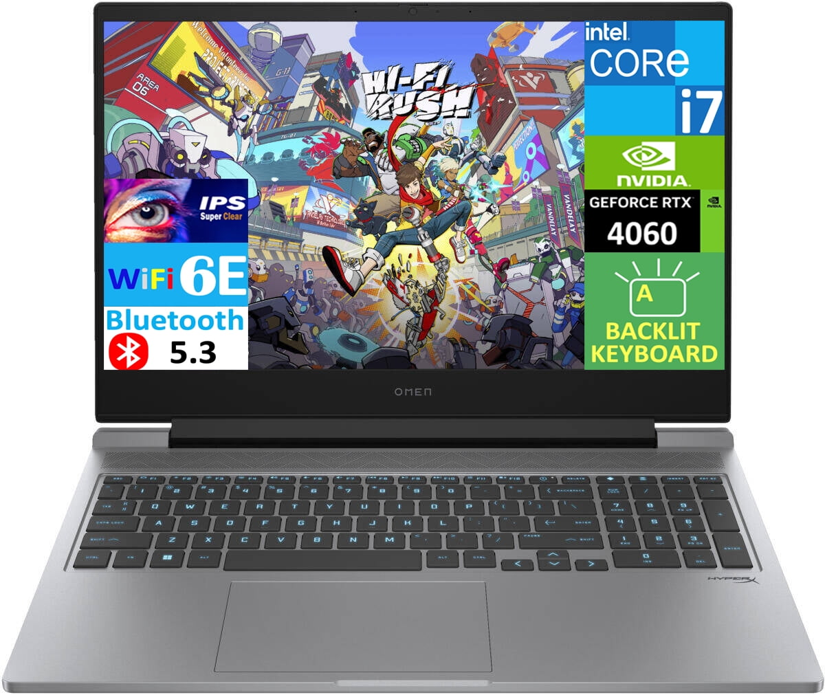 HP OMEN 16 Gaming Laptop 16.1in 144Hz IPS FHD Display (Intel i7-14650HX, GeForce RTX 4060 8GB, 32GB DDR5, 2x512GB PCIe SSD (1TB), Backlit KB, Thunderbolt 4, WiFi 6E, Webcam, Bluetooth 5.3, Win 11 Pro)