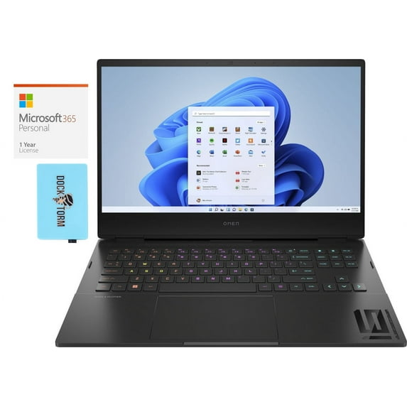 HP OMEN 16-k00 Gaming/Entertainment Laptop (Intel i9-12900H 14-Core, 16.1in 165 Hz Quad HD (2560x1440), Win 11 Home) with Microsoft 365 Personal , Dockztorm Hub