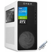HP OMEN 16L Gaming Desktop, 10-Core Intel i5-14400F Processor, NVIDIA GeForce RTX 3050 Graphics, 16GB DDR5 RAM 1TB PCIe SSD, Windows 11 Pro, Display Ports, RJ-45, PLUSERA 8-in-1 Hub Included, White