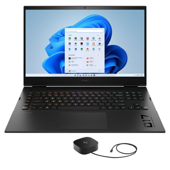 HP OMEN 17 Gaming/Entertainment Laptop (Intel i7-13700HX 16-Core, 17.3in 144Hz Full HD (1920x1080), GeForce RTX 4070, 64GB DDR5 4800MHz RAM, Win 10 Pro) with G5 Essential Dock