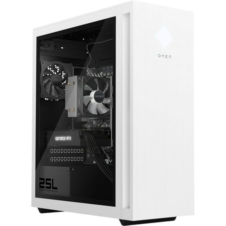 HP OMEN 25L Gaming/Entertainment Desktop PC (Intel i5-14400F 10-Core, 128GB DDR5 4400MHz RAM, 8TB PCIe SSD, GeForce RTX 4060, Wifi, Bluetooth, Snow White, Win 11 Home)