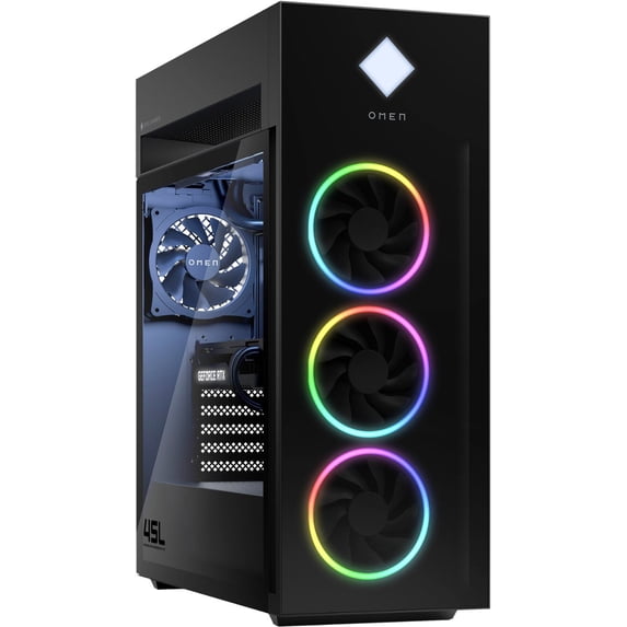 HP OMEN 45L Gaming Desktop PC (12-Core Intel i7-12700K upto 5 GHz, GeForce RTX 4070 12GB, 128GB RAM, 2TB PCIe SSD + 6TB HDD, VR Ready, RGB Fans, 240mm AIO, 800W PSU, WiFi 6, Win 11 Pro)