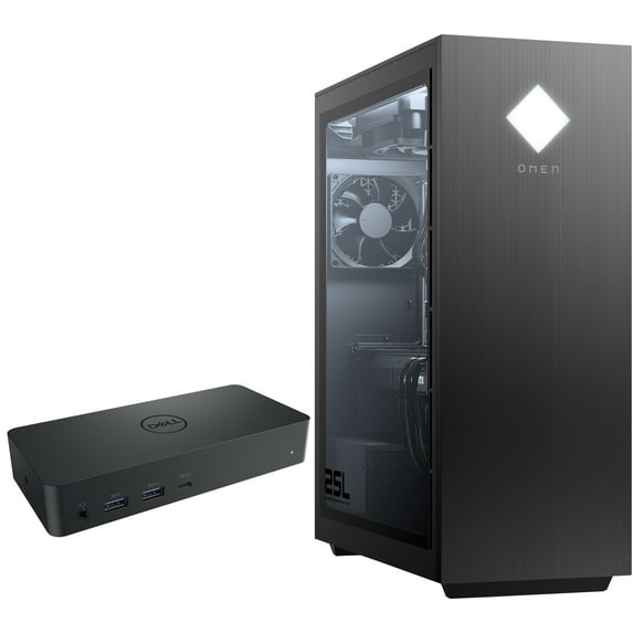 HP OMEN GT12-0124 25L Home & Business Desktop (Intel i5-10400 6-Core, GeForce GTX 1660 Super, 16GB RAM, 1TB PCIe SSD + 3TB HDD (3.5), Wifi, USB 3.2, HDMI, Bluetooth, Win 11 Home) with D6000 Dock