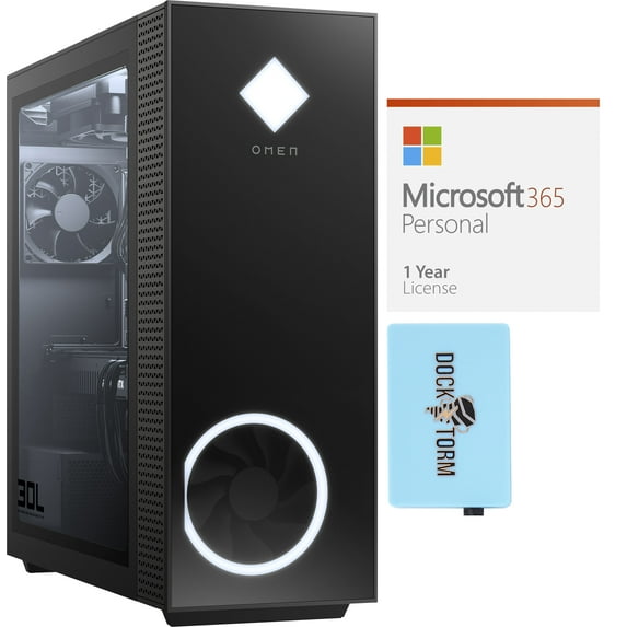 HP OMEN GT13-1154 Gaming/Entertainment Desktop PC (AMD Ryzen 7 5800X 8-Core, GeForce RTX 3080, 32GB RAM, 1TB PCIe SSD, Wifi, USB 3.2, HDMI, Win 11 Pro) with Microsoft 365 Personal , Hub