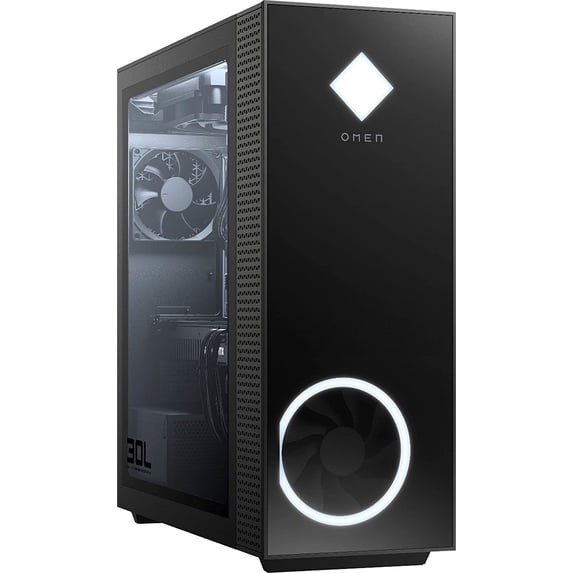 HP OMEN GT13 Gaming & Business Desktop PC Jet Black (AMD Ryzen 5 5600G 6-Core, 16GB RAM, 4TB PCIe SSD, NVIDIA RTX 3060, Wifi, Bluetooth, 1xHDMI, 3 Display Port (DP), Win 10 Home)