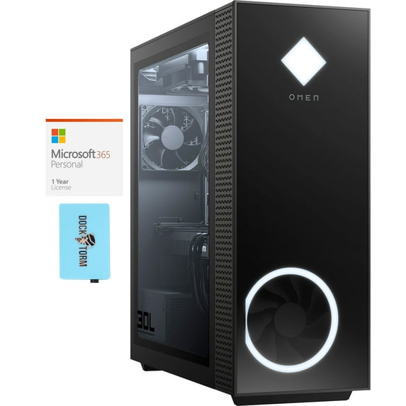 HP OMEN GT13 Gaming & Entertainment Desktop PC (AMD Ryzen 7 5700G 8-Core, Radeon RX 6700 XT, 16GB RAM, 1TB PCIe SSD, Wifi, HDMI, Bluetooth, Win 10 Pro) with Microsoft 365 Personal , Hub
