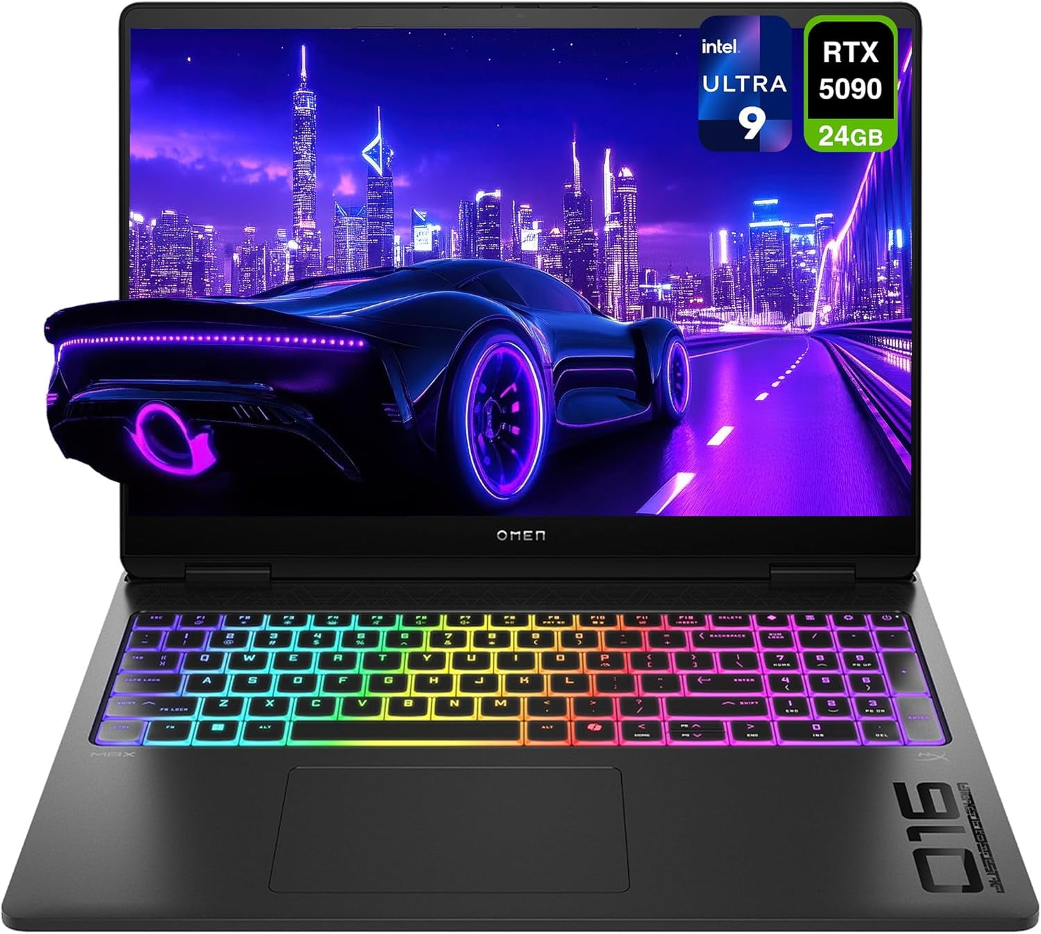 HP OMEN MAX Gaming Laptop, Intel Ultra 9-275HX, 16 GB DDR5 RAM, 512 GB PCIe SSD, 16" WUXGA (1920 x 1200) 165 Hz Display, Nvidia G-Force RTX 5090, 1-zone RGB Backlit Keyboard, W11 Home, Shadow Black