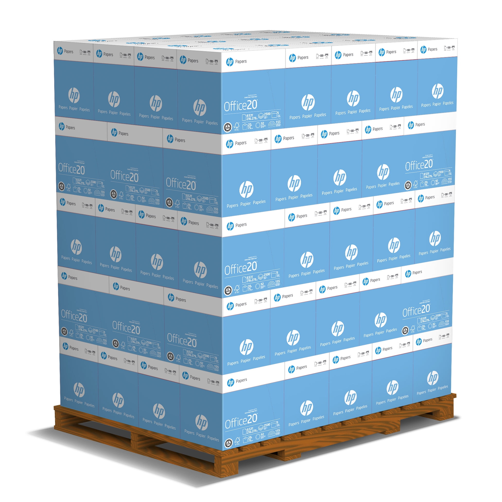  HP Papers, 8.5 x 11 Paper, Copy 20 lb, 1 Pallet, 40 Cartons -  200000 Sheets, 92 Bright, FSC Certified, 200230P : Office Products