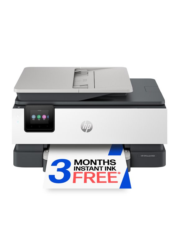 HP OfficeJet 8122 Wireless All-in-One Color Inkjet Printer, Scanner, Copier, 3 Mos Free Instant Ink