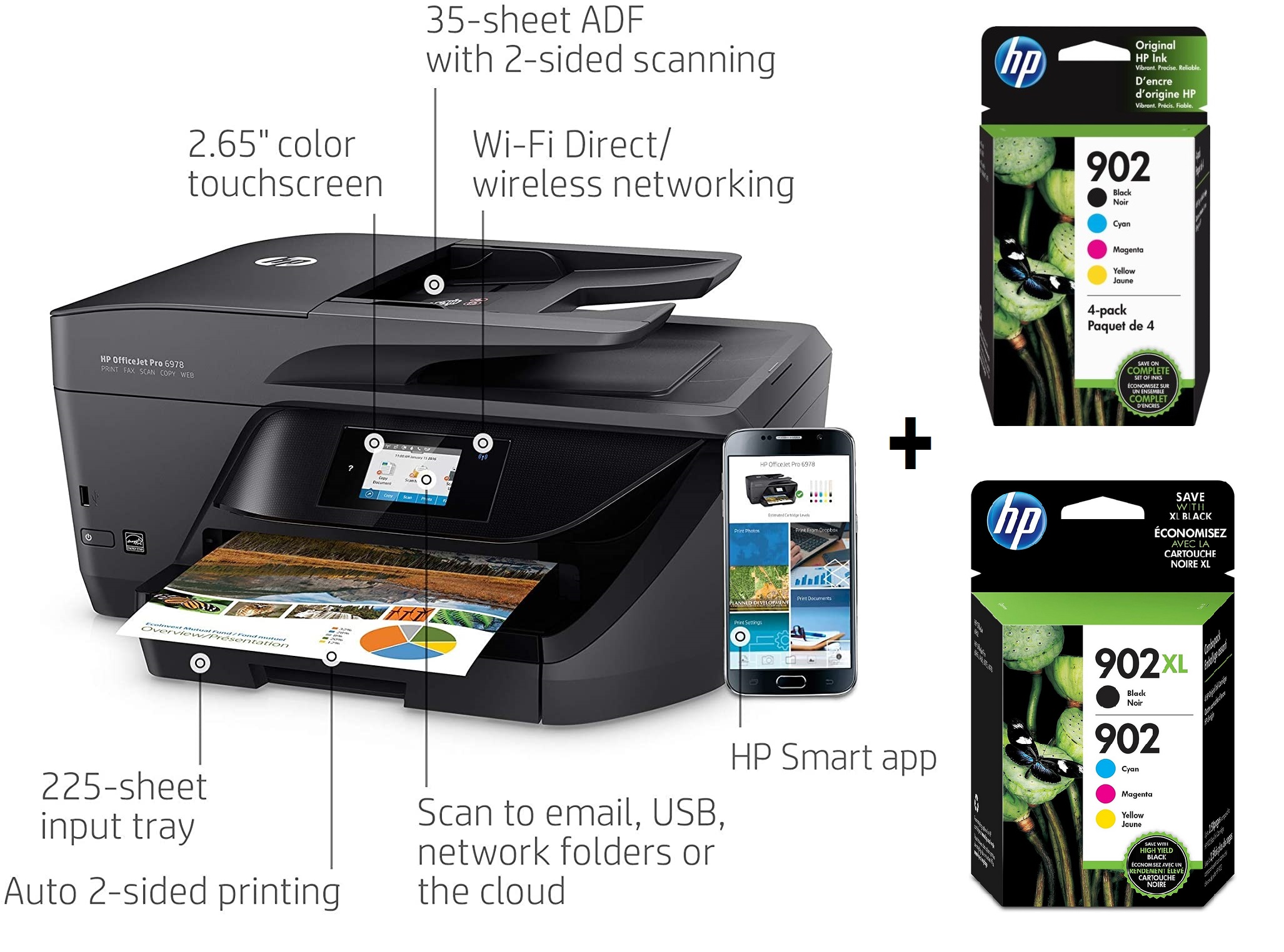 HP Officejet Pro 6978 Wireless Inkjet Multifunction Printer, Color - image 1 of 6