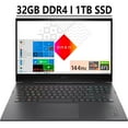 thumbnail image 1 of HP Omen 16 Gaming Laptop 16.1" Diagonal FHD IPS 144Hz Display AMD Octa-Core Ryzen 7 5800H 32GB DDR4 1TB SSD NVIDIA GeForce RTX 3050 Ti 4GB RGB Backlit Keyboard B&O Audio HDMI USB-C Win11 Black, 1 of 5