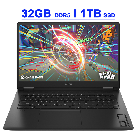 HP Omen 17 Premium Gaming AI Laptop 17.3" FHD IPS 144Hz (100% sRGB) AMD Zen 5 10-core Ryzen AI 9 365 (Up to 50 TOPS) 32GB DDR5 1TB SSD GeForce RTX 5060 (Up to 614 AI TOPS) RGB Backlit HyperX Win11