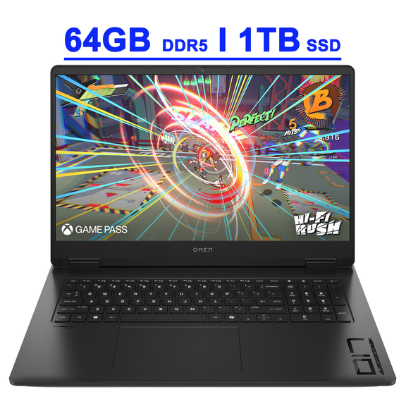 HP Omen 17 Premium Gaming AI Laptop 17.3" FHD IPS 144Hz (100% sRGB) AMD Zen 5 10-core Ryzen AI 9 365 (Up to 50 TOPS) 64GB DDR5 1TB SSD GeForce RTX 5060 (Up to 614 AI TOPS) RGB Backlit HyperX Win11