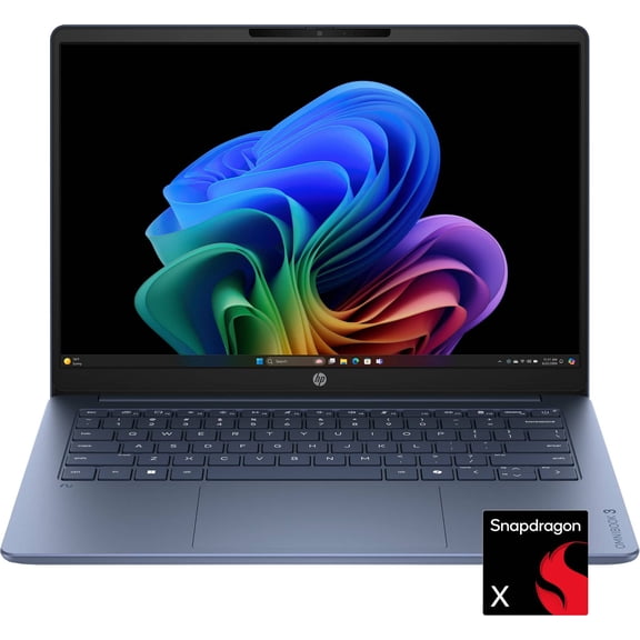 HP OmniBook 3 14" 2K OLED Laptop Snapdragon X 16GB Memory 256GB SSD Copilot+ PC Starlit Blue DK3R7UA#ABA
