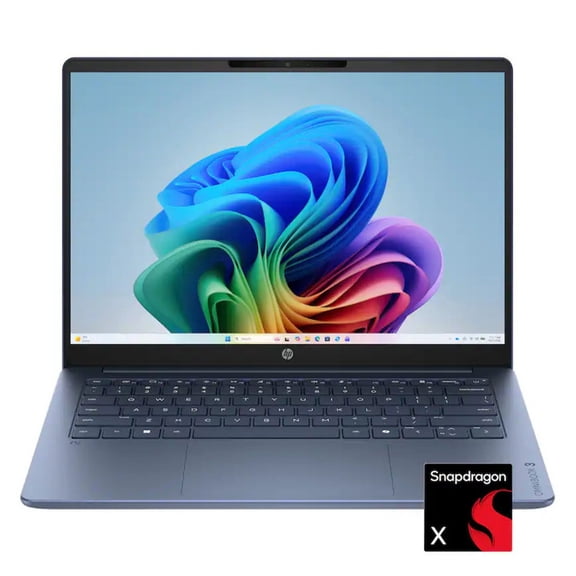 HP OmniBook 3 14-inch 2K Touchscreen Laptop Snapdragon X X1-26-100 16GB RAM 512GB SSD Qualcomm Adreno GPU Windows 11 Copilot+ AI PC Starlight Blue Wi-Fi 7 Bluetooth 5.4 Ultra-Thin