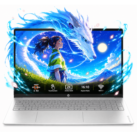 HP OmniBook 3 16" 2K Touchscreen Laptop on sale clearance 2026 | AMD Ryzen 5 40, 8GB RAM, 256GB SSD, Wi-Fi 6, FHD Camera, Windows 11, 2x USB-C, Glacier Silver