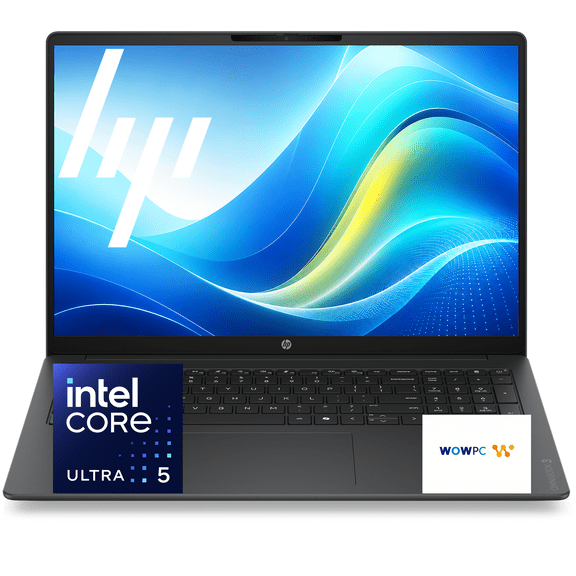 HP OmniBook 3 Laptop, Intel Core Ultra 5 225U, 16" WUXGA IPS Touchscreen, 8GB DDR5 RAM, 512GB PCIe SSD, Wi-Fi 7, Bluetooth 6.0, 1080p FHD Camera, Windows 11 Home, Mica Silver