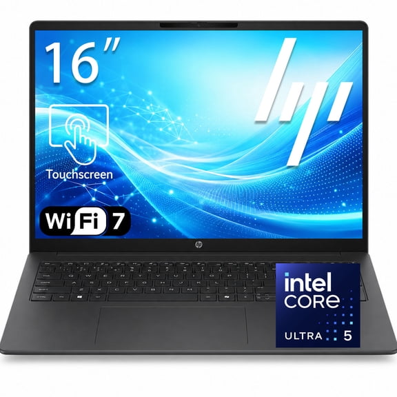 HP OmniBook 3 16 Laptop for Business and Students, 16" 2K WUXGA IPS Touchscreen, Intel Core Ultra 5 225U, 8GB RAM, 512GB PCIe SSD, Wi-Fi 7, FHD Webcam, Numeric Keypad, Dual USB-C, Windows 11 Home