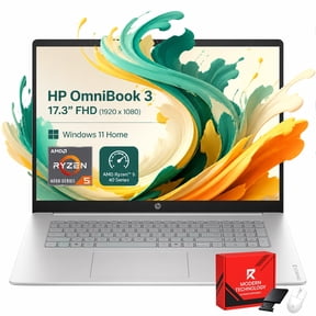 HP OmniBook 3 17 Laptop, 17.3" 1080p IPS Display, AMD Ryzen 5 Processor, 8GB Memory, 512GB SSD, AI Copilot Assistant, Wi-Fi 7, Windows 11 Home