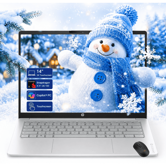 HP OmniBook 3 Touchscreen Laptop – 14 inch 2K 16:10 Display - Snapdragon X1-26-100 Beats i7-1355U – 16GB RAM – 512GB SSD – Windows 11 – 3.13 Pounds - 32.25 Hr Battery - for Work and School