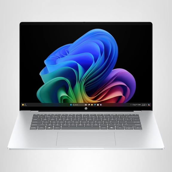 HP OmniBook 5 16 inch Next Gen AI PC, 2K Display, Snapdragon X X1-26-100, 16 GB RAM, 512 GB SSD, Qualcomm Adreno GPU, Windows 11 Home, Glacier Silver, 16-fb0299nr
