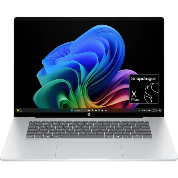 HP OmniBook 5 16 inch Next Gen AI PC, 2K Touchscreen, Snapdragon X Plus X1P-42-100, 16 GB RAM, 512 GB SSD, Qualcomm Adreno GPU, Windows 11 Home, Copilot+ PC, Glacier Silver, 16-fb0000nr