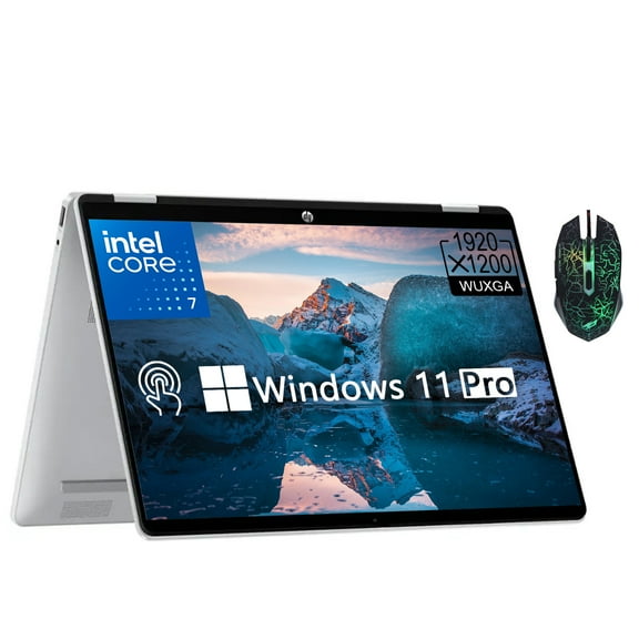 HP OmniBook 5 Flip 2-in-1 Business Laptop, 14" 2K Touchscreen Laptop, Intel Core 7, 16GB LPDDR5 RAM, 1TB SSD, Wi-Fi 6E, Windows 11 Pro, Glacier Silver