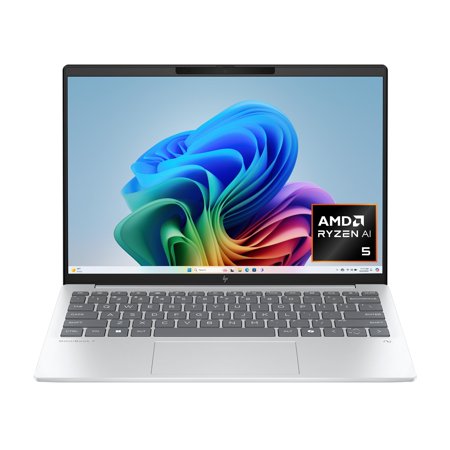 HP OmniBook 7 Aero 13.3 inch Next Gen AI PC, 2K Display, AMD Ryzen AI 5 340, 16 GB RAM, 512 GB SSD, AMD Radeon 840M Graphics, Windows 11 Home, Copilot+ PC with 50 TOPS NPU, Glacier Silver, 13-bg1000nr