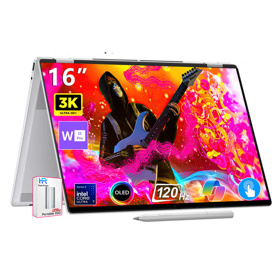 HP OmniBook 7 Flip 16" 2-in-1 AI Laptop - Intel Evo Platform Powered by Intel Core Ultra 7 258V - Copilot+ PC - 3K OLED Touchscreen - 32GB Memory - 1TB SSD - Windows 11 Pro W/128GB PSD