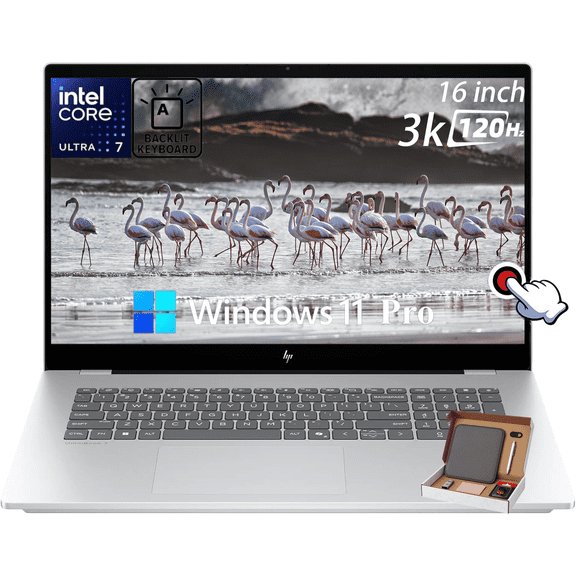 HP OmniBook 7 Flip 16" 2-in-1 Copilot+ AI PC Laptop, 3K OLED Touch, Intel Evo Platform 8-Core Ultra 7 258V(>Ultra 9 185H), WiFi 7, Backlit KB, 5MP IR Camera, Win11 Pro(32GB|1TB SSD)