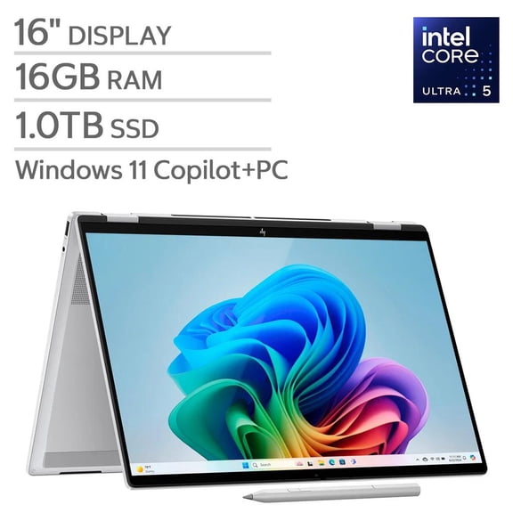 HP OmniBook 7 Flip 16" 2in1 Laptop - Intel Core Ultra 5 226V - Copilot+ PC - 2K (1920 x 1200) Touchscreen - 16GB Memory - 1TB SSD - Windows 11 Home