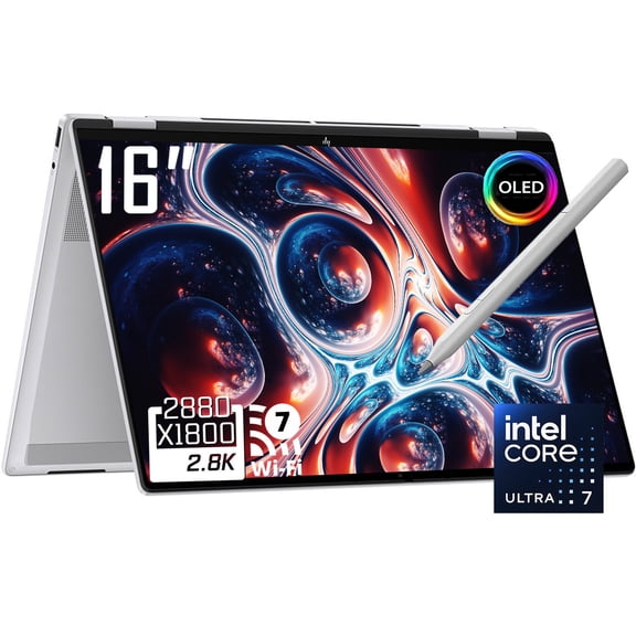 HP OmniBook 7 Flip 2-in-1 AI Laptop, 16" 3K 2880 x 1800 OLED Touchscreen, Intel Core Ultra 7 258V, WiFi 7, Backlit KB, Win11 Home(32GB DDR5 RAM / 1TB SSD)