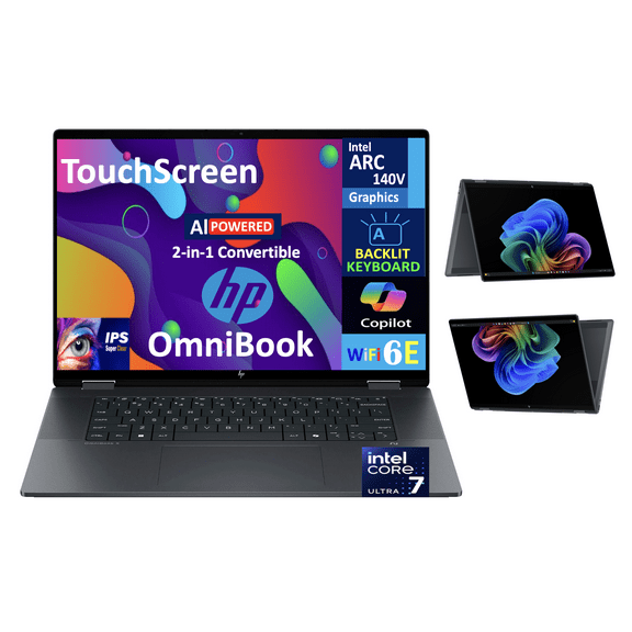 HP OmniBook X Flip AI Powered 2-in-1 (NextGen Envy x360) Laptop 16.0in Touch IPS WUXGA (Intel Ultra 7-258V, 32GB LPDDR5X, 2TB SSD, Backlit KB, Thunderbolt 4, WiFi 6E, Win 11 Home)