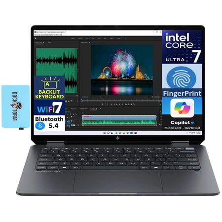 HP OmniBook Ultra Flip 14 2.8K Touch Ultra 7 256V 16GB LPDDR5 2TB SSD Win11 Pro w/DKZ Hub