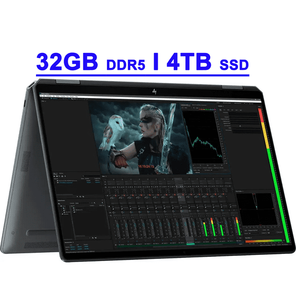 HP OmniBook Ultra Flip Premium Copilot+ AI PC 2-in-1 Laptop 14" 3k OLED Touch Intel 8-core Ultra 9 Series 2 288V 32GB DDR5 4TB SSD Backlit Fingerprint 9MP IR AI Privacy Camera Poly Win11