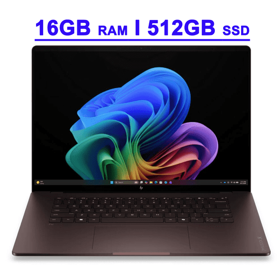 HP OmniBook X 16 Premium AI Laptop (Previously Elitebook X) 16" 2k OLED Touchscreen 100% DCI-P3 8-core Snapdragon X Plus (Up to 45 TOPS) 16GB RAM 512GB SSD Backlit Wi-Fi 6E Win11