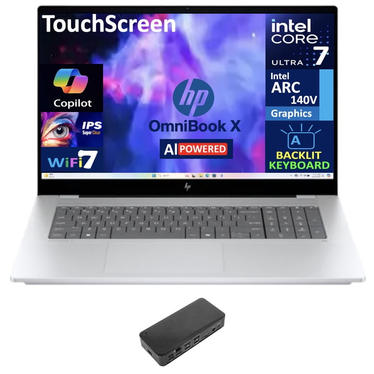 HP OmniBook X AI Powered Laptop 17.3in Touchscreen IPS FHD Display